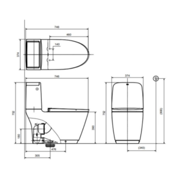 Bồn Cầu INAX ACT-832VN (ACT832VN) 2 Khối Xả Không Chạm