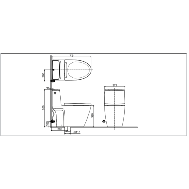 Bồn Cầu INAX ACT-902VN (ACT902VN) 1 Khối Dòng S200 Xả Không Chạm