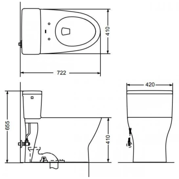 Bồn Cầu TOTO MS188VKT8 Một Khối Nắp TC600VS