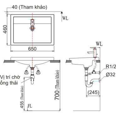 Chậu Rửa Lavabo Inax AL-2397V (AL2397V) Dương Vành AquaCeramic