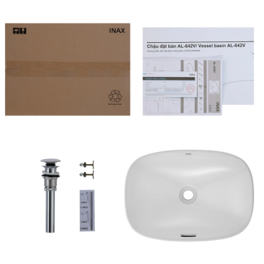 Chậu Rửa Lavabo Inax AL-642V (AL642V) Đặt Bàn AquaCeramic