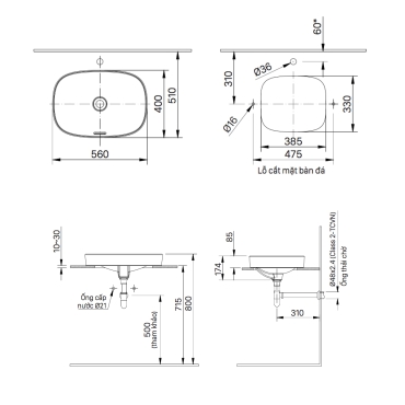 Chậu Rửa Lavabo Inax AL-642V (AL642V) Đặt Bàn AquaCeramic