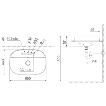 Chậu Rửa Lavabo Inax AL-652V (AL652V) Đặt Bàn AquaCeramic