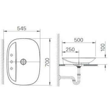 Chậu Rửa Lavabo Inax AL-S640V (ALS640V) Đặt Bàn Aqua Ceramic