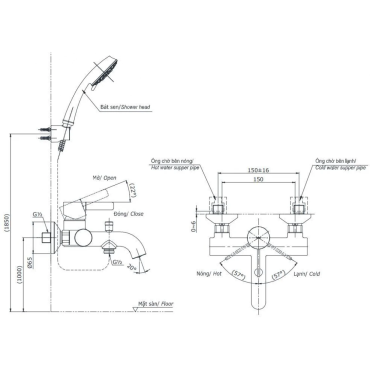Củ Sen Tắm TOTO TBG11302VA Nóng Lạnh