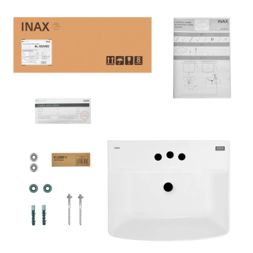 Lavabo Inax AL-312V/L-298VC Treo Tường Chân Ngắn Aqua Ceramic