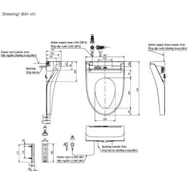 Nắp Rửa Điện Tử Washlet TOTO TCF24460AAA (W15) Giấu Dây