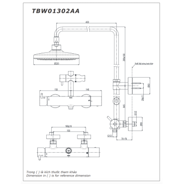 Sen cây nóng lạnh TOTO TBW01302AB dòng G (không xả bồn)