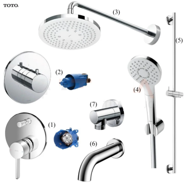 Sen Tắm TOTO TBG11304VA TBW01003A TBW01008V TBG11001B TBV01103B Âm Tường 3 Đường Nước