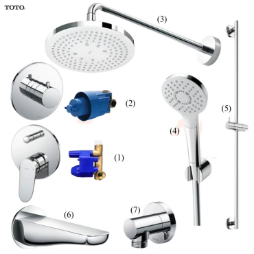 Sen Tắm TOTO TBS04304B TBW01003A TBW01008V TBS03001B TBV01103B Âm Tường 3 Đường Nước