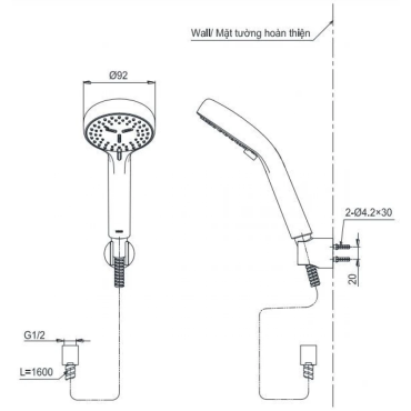 Tay Sen TOTO TBW07012A 3 Chế Độ 90mm