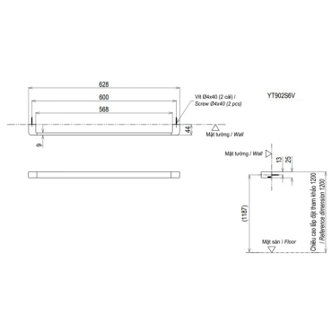 Thanh Vắt Khăn TOTO YT902S6V