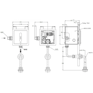 Van Xả Tiểu Cảm Ứng TOTO TTUE602AN 220V Âm Tường Xả 3 Lít