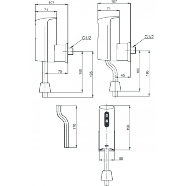 Vòi Xả Cảm Ứng TOTO DUE137PBK (TS446DC) Dùng Pin
