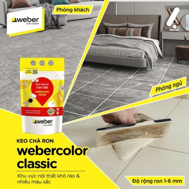 Webercolor classic Keo chà ron màu khu vực nội thất khô ráo