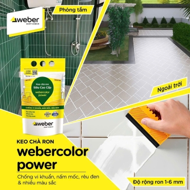Webercolor power Keo (vữa) chà ron SIÊU CAO CẤP nhiều màu sắc