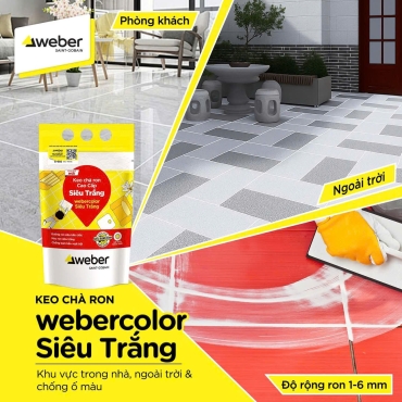 Webercolor Siêu Trắng Keo chà ron khu vực nội và ngoại thất