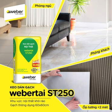 Webertai ST250 Keo dán gạch nội thất, khổ gạch vừa và nhỏ