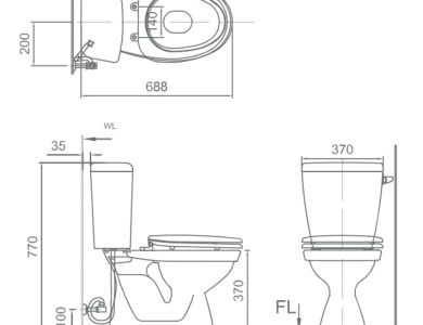 Bàn Cầu INAX C-117VAN (C117VAN) Hai Khối Xả Gạt Nắp Êm