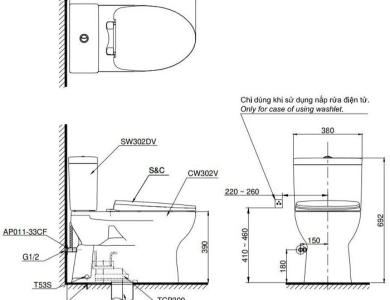 Bồn Cầu 2 Khối TOTO CS302DT10#W Nắp Êm TC395VS