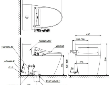 Bồn Cầu Điện Tử TOTO MS625CDW23 Nắp Rửa Washlet TCF47360GAA S7 Giấu Dây