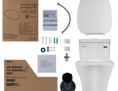 Bồn Cầu INAX AC-900VRN-2 (AC900VRN-2) 1 Khối Aqua Ceramic Nắp