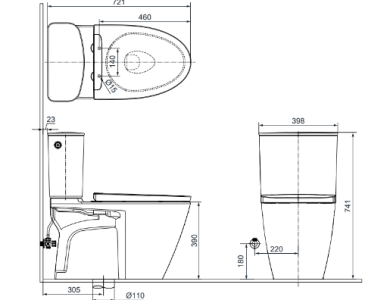 Bồn Cầu INAX ACT-602VN (ACT602VN) 2 Khối Xả Không Chạm
