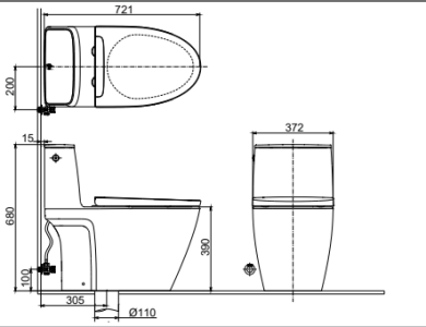 Bồn Cầu INAX ACT-902VN (ACT902VN) 1 Khối Dòng S200 Xả Không Chạm