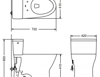 Bồn Cầu TOTO MS188VKT8 Một Khối Nắp TC600VS