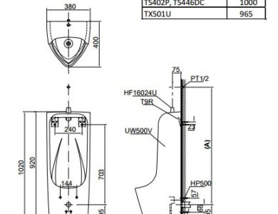 Bồn Tiểu Nam TOTO UT500T#XW Treo Tường