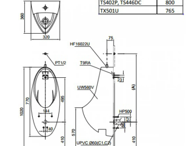 Bồn Tiểu Nam TOTO UT560T#XW Treo Tường