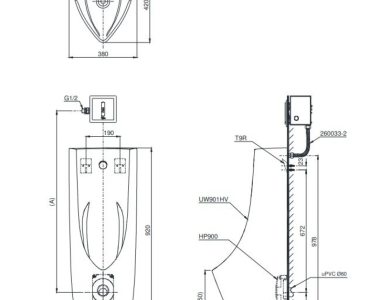 Bồn Tiểu Nam TOTO UT901H#XW Treo Tường 0.5L