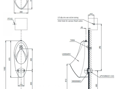 Bồn Tiểu Nam TOTO UT904R#XW Treo Tường