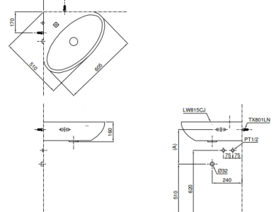Chậu Lavabo TOTO LW815CJW/F Góc Treo Tường
