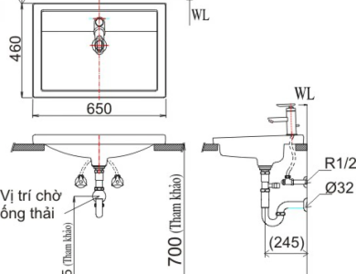 Chậu Rửa Lavabo Inax AL-2397V (AL2397V) Dương Vành AquaCeramic