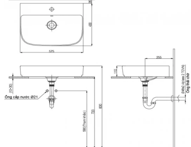 Chậu Rửa Lavabo Inax AL-632V (AL632V) Đặt Bàn AquaCeramic
