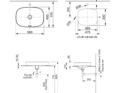 Chậu Rửa Lavabo Inax AL-642V (AL642V) Đặt Bàn AquaCeramic