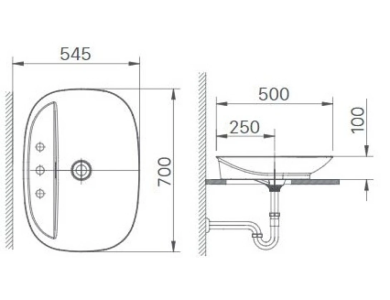 Chậu Rửa Lavabo Inax AL-S640V (ALS640V) Đặt Bàn Aqua Ceramic