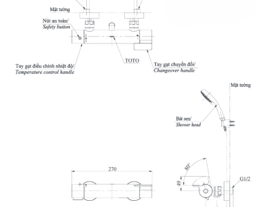 Củ sen tắm nhiệt độ GG Series TOTO TBV03431V