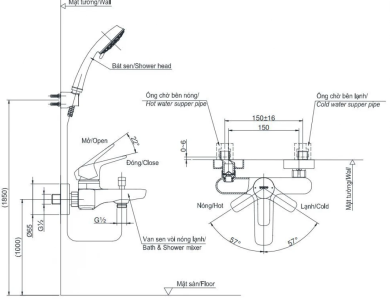 Củ Sen Tắm TOTO TBG03302VA Nóng Lạnh