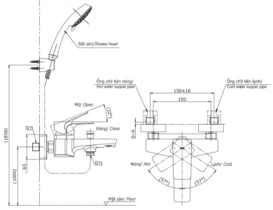 Củ Sen Tắm TOTO TBG07302VA Nóng Lạnh