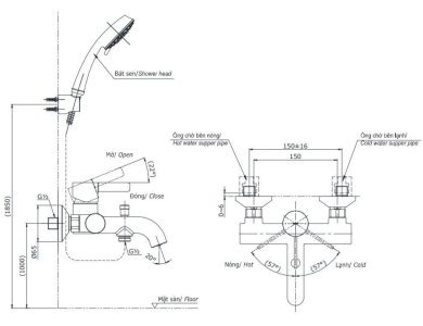 Củ Sen Tắm TOTO TBG11302VA Nóng Lạnh
