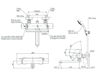Củ Sen Tắm TOTO TBV03429V Nhiệt Độ