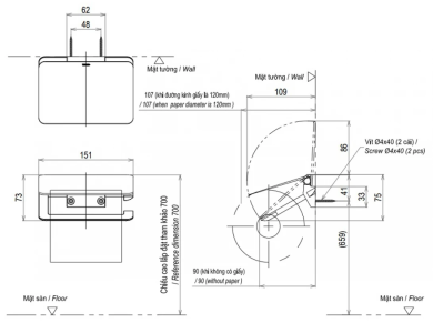 Móc Treo Giấy Vệ Sinh TOTO YH902V
