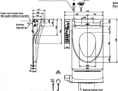 Nắp Rửa Điện Tử Washlet TOTO TCF23410AAA (W16) C2
