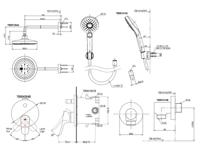 Sen Tắm TOTO TBS04304B TBW01004A TBW01010V Âm Tường
