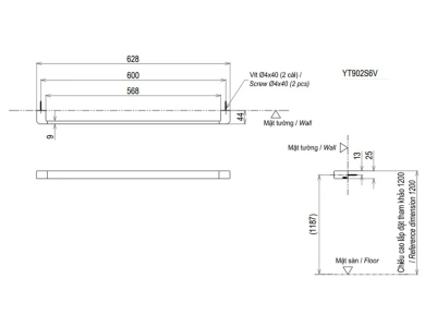 Thanh Vắt Khăn TOTO YT902S6V