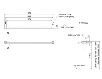 Thanh Vắt Khăn TOTO YT903S6V