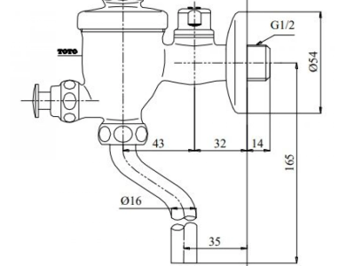 Van Xả Nhấn Bồn Tiểu Nam TOTO DU601SRR