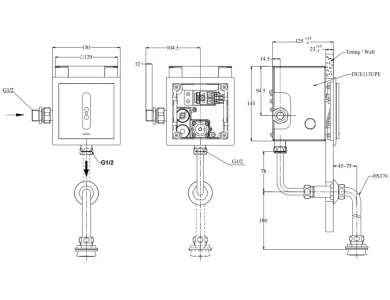Van Xả Tiểu Cảm Ứng TOTO TTUE602AN 220V Âm Tường Xả 3 Lít